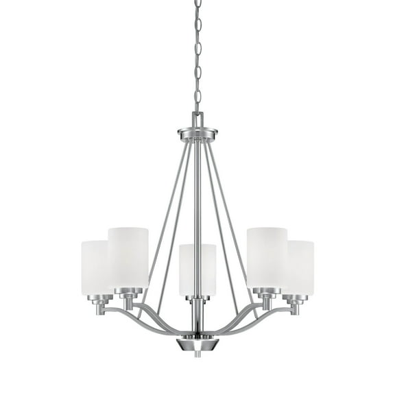3155-SN Millennium Lighting Durham - 5 Light Chandelier-26 Inches Tall and 25 Inches Wide-Satin Nickel Finish    -Traditional Installation