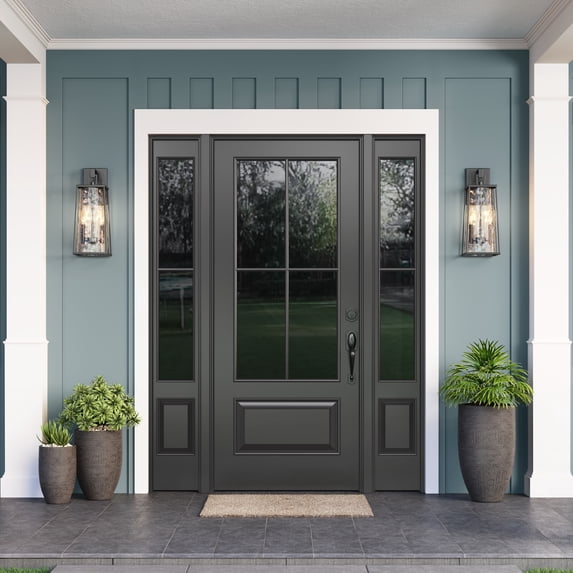 Millennium Lighting Dutton 1 Light Outdoor Wall Sconce in Powder Coat Black 23.5 Inch