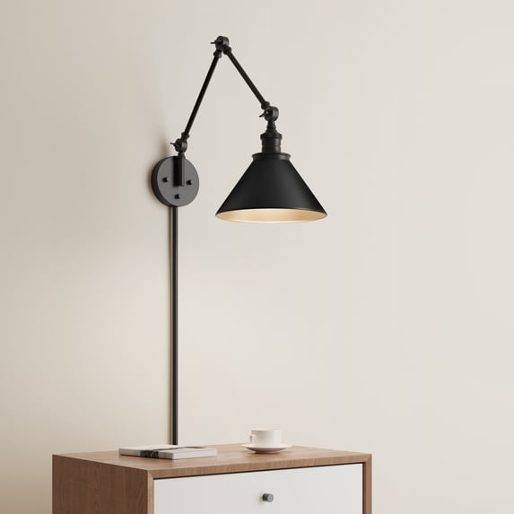 Millennium Lighting Edward 1 Light Swing Arm Sconce Matte Black