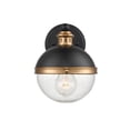 thumbnail image 1 of Millennium Lighting  Ellmira 1 Light Wall Sconce in Matte Black/ Aged Brass - 26, 1 of 5