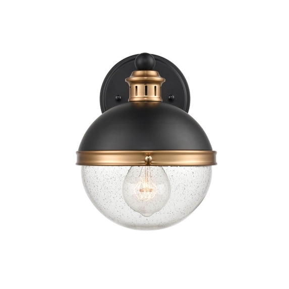 Millennium Lighting Ellmira 1 Light Wall Sconce in Matte Black/ Aged Brass - 26