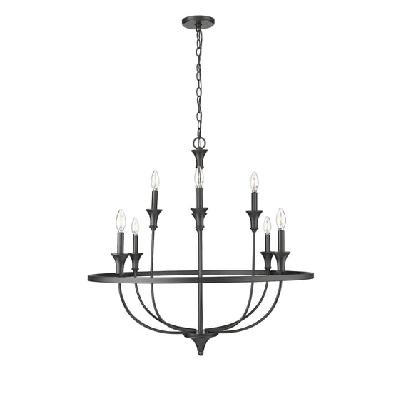 28108-MB Millennium Lighting Emery - 8 Light Chandelier-34 Inch Tall and 33.5 Inch Wide-Matte Black Finish