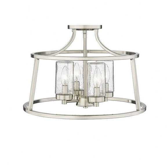 Millennium Lighting  Errol 4 Light Semi-Flush with Clear Glass Shades Brushed Nickel