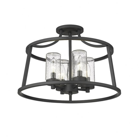 Millennium Lighting  Errol 4 Light Semi-Flush with Clear Glass Shades Matte Black