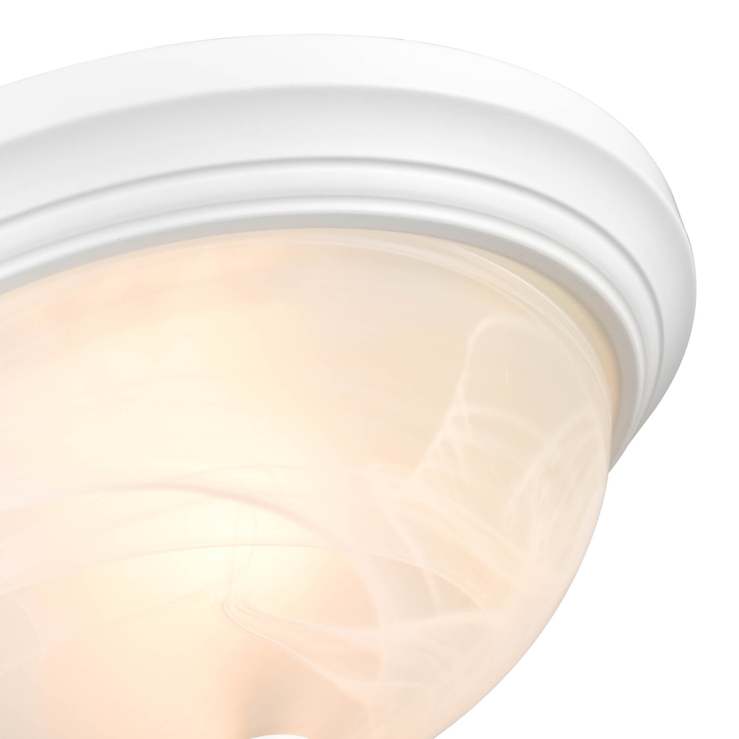 Andrew-James 13" White Glass Indoor/Outdoor Flush Mount Bowl Light