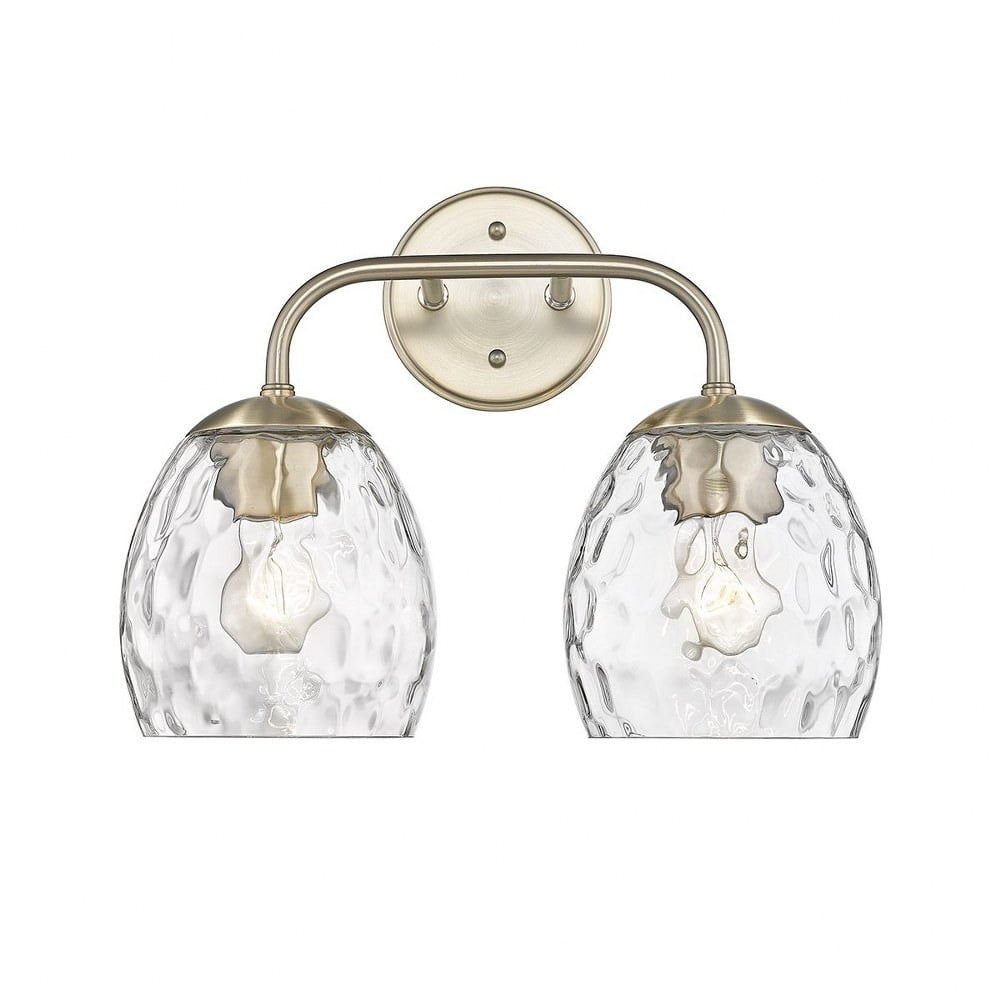 Modern Gold 2-Light Vanity with Thumbprint Glass Shades
