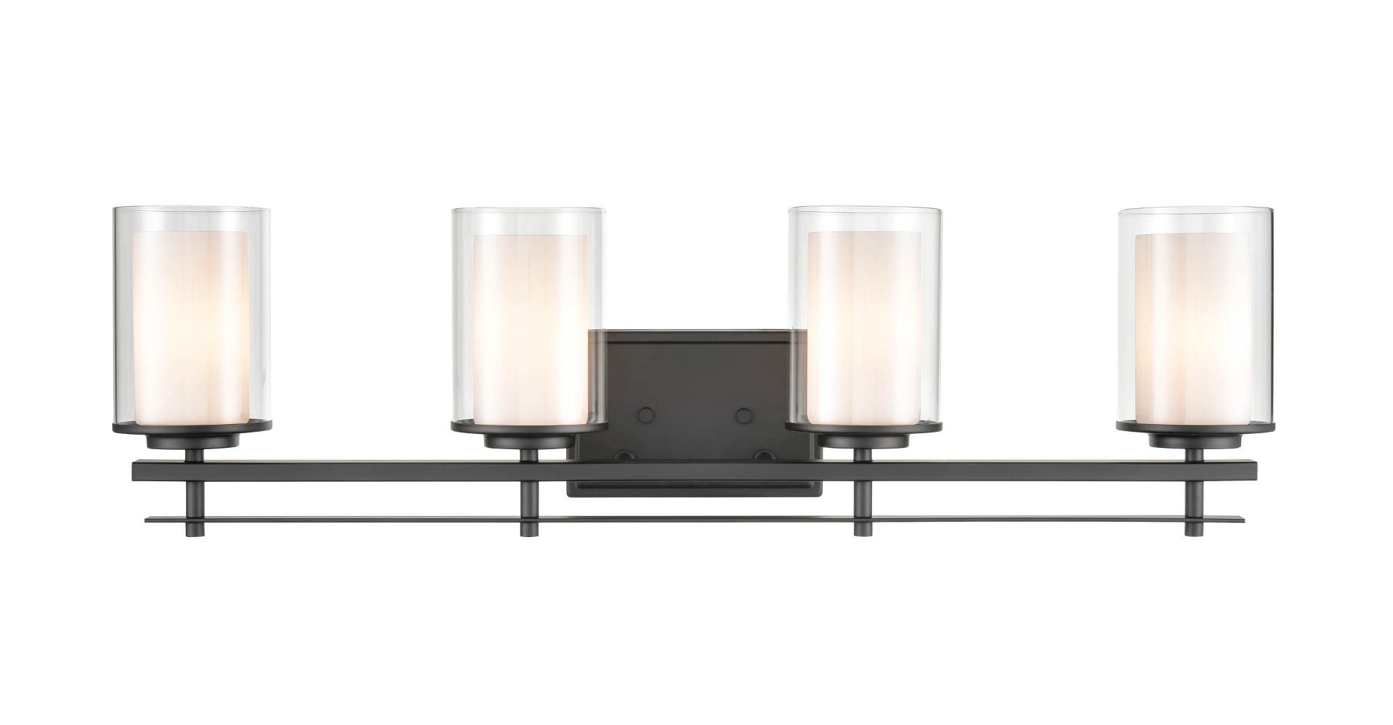 Millennium Lighting  Huderson 4 Light Metal Bathroom Vanity Fixture in Multiple Finishes Matte Black Black Matte