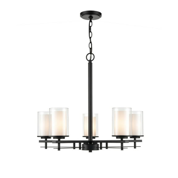 5515-MB Millennium Lighting Huderson - 5 Light Chandelier-23 Inch Tall and 26 Inch Wide-Matte Black Finish    -Traditional Installation