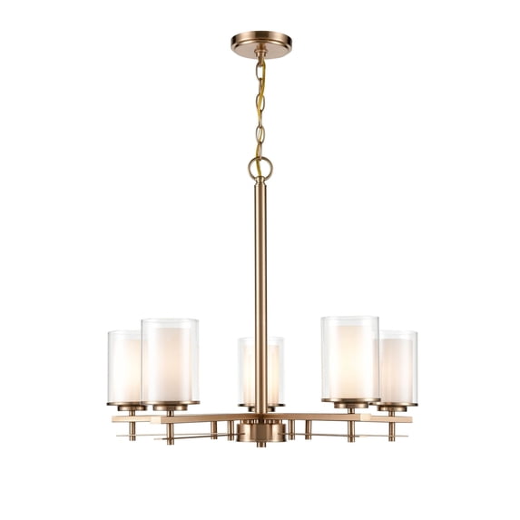 5515-MG Millennium Lighting Huderson - 5 Light Chandelier-23 Inch Tall and 26 Inch Wide-Modern Gold Finish -Traditional Installation