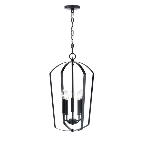 9825-MB-Millennium Lighting-Ivey Lake - 5 Light Chandelier-24 Inches Tall and 15 Inches Wide-Matte Black Finish -Traditional Installation
