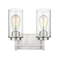 thumbnail image 1 of Millennium Lighting  Janna Vanity Light with Clear Glass Shades 2 Light - Brushed Nickel, 1 of 5