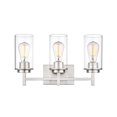 thumbnail image 1 of Millennium Lighting  Janna Vanity Light with Clear Glass Shades 3 Light - Brushed Nickel, 1 of 5