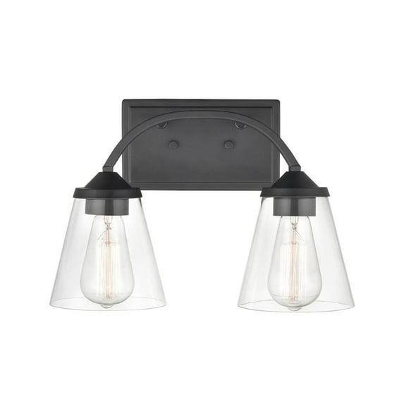 Millennium Lighting Josleen Vanity Fixture in Matte Black Finish 2 Light