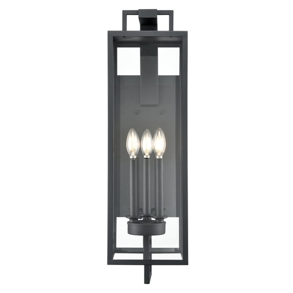 Open Box Millennium Lighting Lamont 1 Light Outdoor Wall Sconce in Textured Black 28.5 Inch