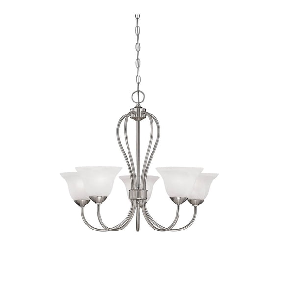 75-SN Millennium Lighting Main Street - 5 Light Chandelier-22 Inches Tall and 25.5 Inches Wide-Satin Nickel Finish -Traditional Installation