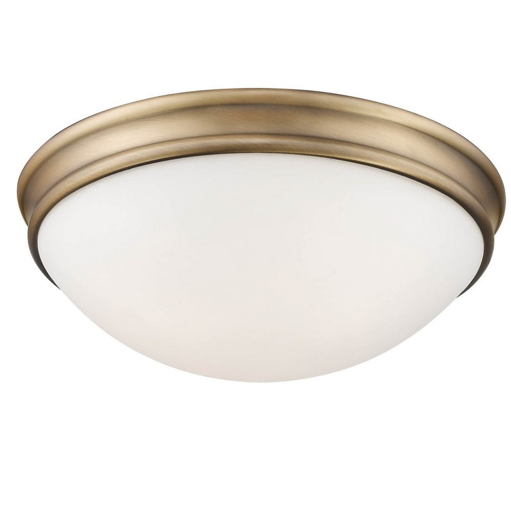 Generation Lighting Webster 2-Light Flush Mount Ceiling Fixture - Heirloom Bronze, Smooth White Glass