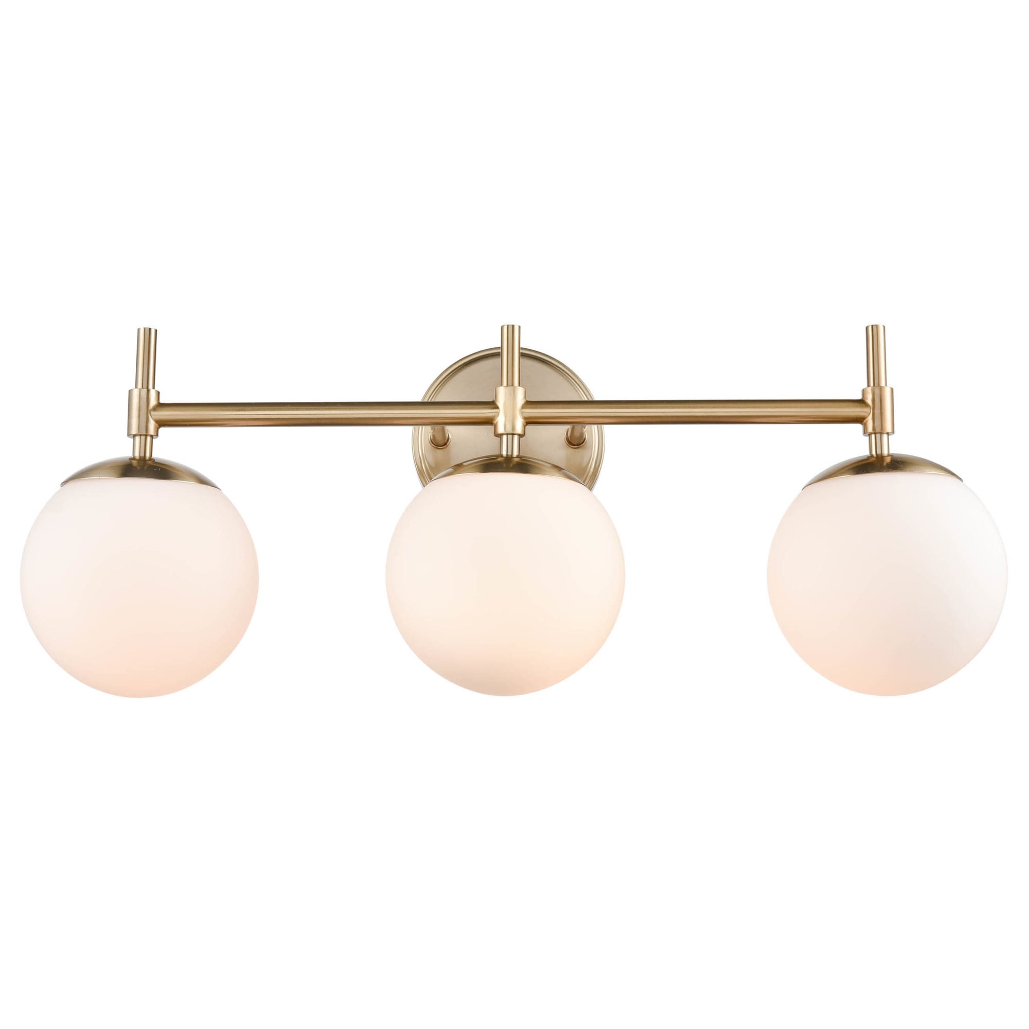 Aparicio 24" Modern Gold 3-Light Vanity with Frosted Glass Shades