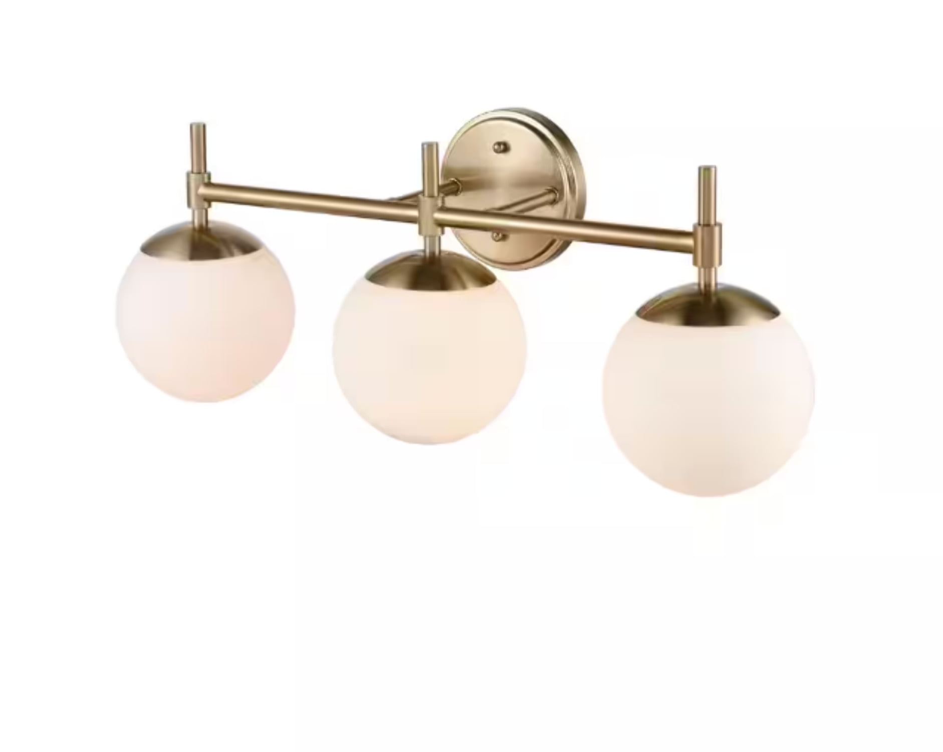 Aparicio 24" Modern Gold 3-Light Vanity with Frosted Glass Shades