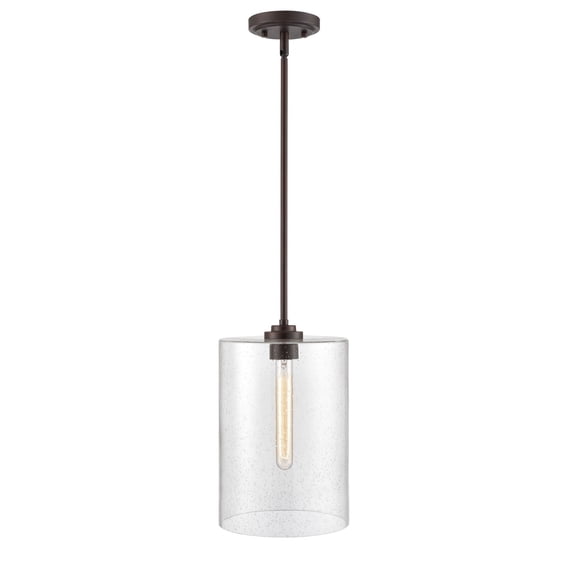 Millennium Lighting Moven 1 Light Mini-Pendant in Multiple Finishes with Seeded Glass Shade Rubbed Bronze Oil Rubbed Bronze