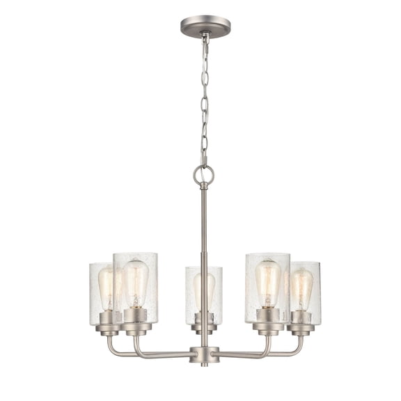 9605-SN Millennium Lighting Moven - 5 Light Chandelier-18.75 Inch Tall and 23 Inch Wide-Satin Nickel Finish    -Traditional Installation