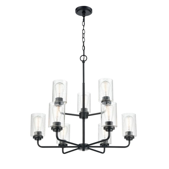 9609-MB Millennium Lighting Moven - 9 Light Chandelier-26.75 Inch Tall and 28 Inch Wide-Matte Black Finish -Traditional Installation