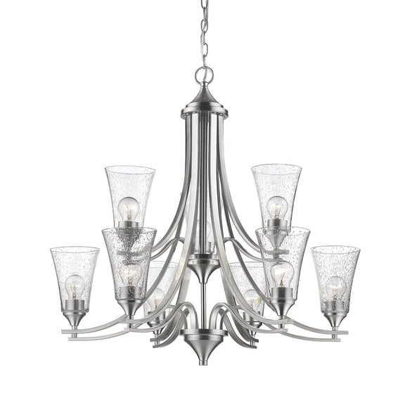 1469-SN Millennium Lighting Natalie - 9 Light Chandelier-31 Inches Tall and 32 Inches Wide-Satin Nickel Finish    -Traditional Installation