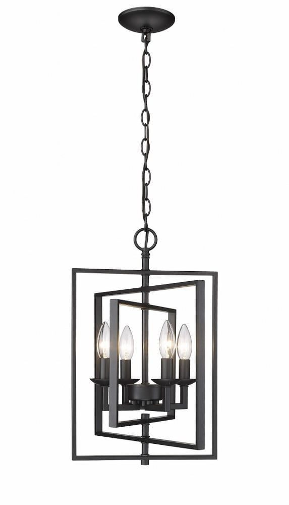 Nellis Matte Black Modern Incandescent Lantern Pendant