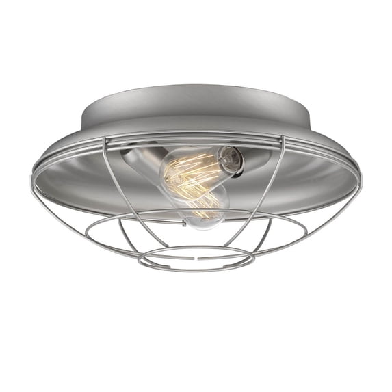 Millennium Lighting 6" 2-light Metal Flushmount Ceiling Light in Satin Nickel