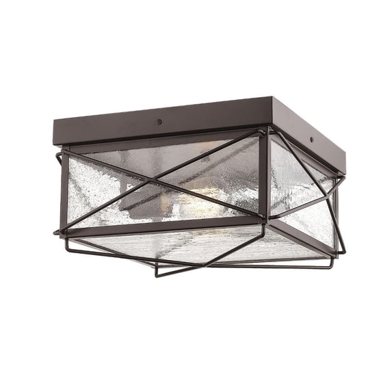 Millennium Lighting 2-light Metal Flushmount Ceiling Light in Powder Coat Bronze