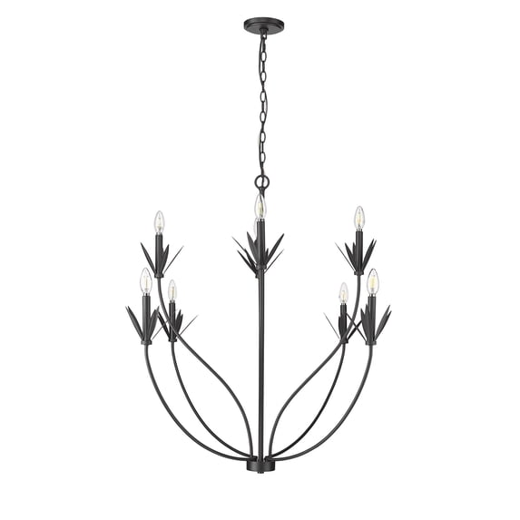 12708-MB Millennium Lighting Primrose - 8 Light Chandelier-37 Inch Tall and 40.5 Inch Wide-Matte Black Finish