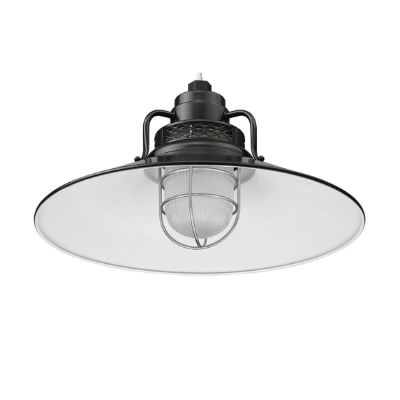 RRRS18-SB-Millennium Lighting-R Series - 1 Light Stem Hung Railroad Shade-10 Inch Tall and 18 Inch Wide-Satin Black Finish