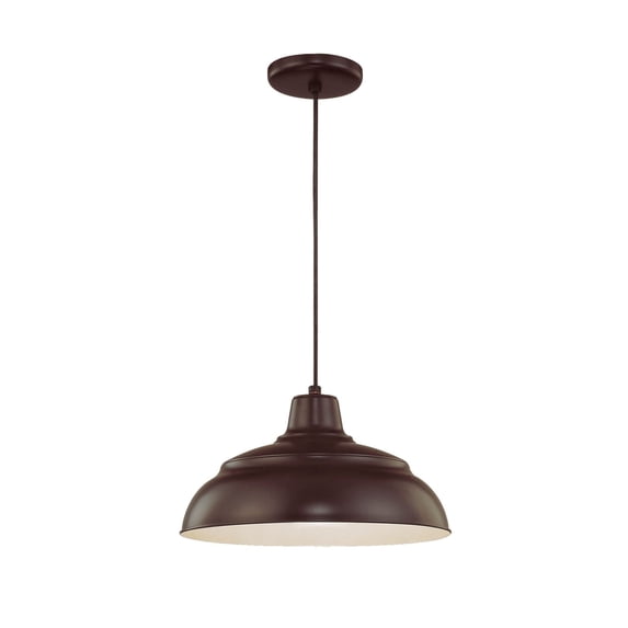 RWHC14-ABR Millennium Lighting R Series - 1 Light Cord Hung Warehouse Pendant-8.25 Inch Tall and 14 Inch Wide-Architect Bronze Finish -Traditional