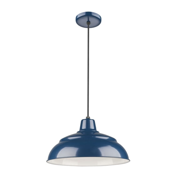 Millennium Lighting 8.25" 1-light Transitional Metal Pendant in Navy Blue
