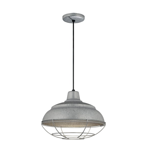 RWHC14-GA Millennium Lighting R Series - 1 Light Cord Hung Warehouse Pendant-8.25 Inch Tall and 14 Inch Wide-Galvanized Finish -Traditional
