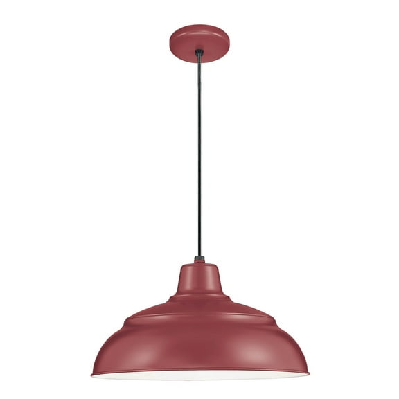 RWHC17-SR Millennium Lighting R Series - 1 Light Cord Hung Warehouse Pendant-9.25 Inch Tall and 17 Inch Wide-Satin Red Finish    -Traditional