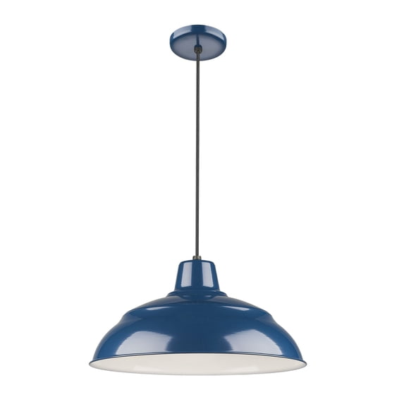 RWHC17-NB Millennium Lighting R Series - 1 Light Cord Hung Warehouse Pendant-9.25 Inch Tall and 17 Inch Wide-Navy Blue Finish -Traditional