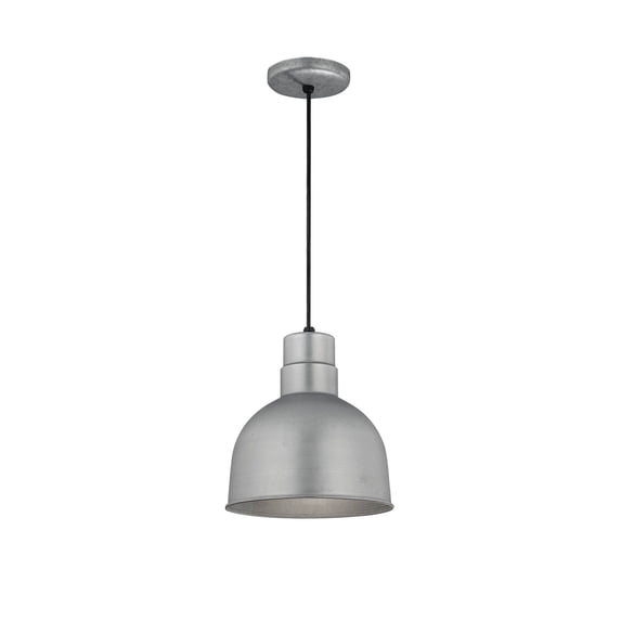 RDBC10-GA-Millennium Lighting-R Series - 1 Light Cord Hung Deep Bowl Pendant-11 Inch Tall and 10 Inch Wide-Galvanized Finish -Traditional