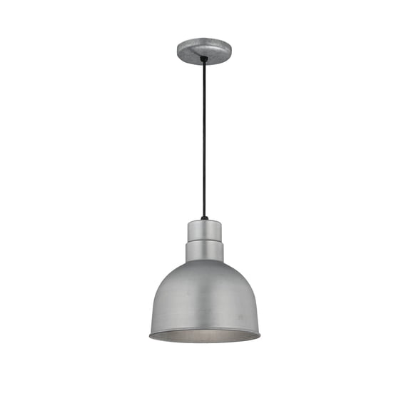 RDBC10-GA-Millennium Lighting-R Series - 1 Light Cord Hung Deep Bowl Pendant-11 Inch Tall and 10 Inch Wide-Galvanized Finish -Traditional