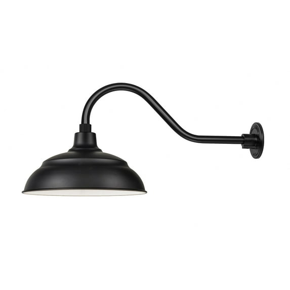 Millennium Lighting R Series RLM 17" Metal Warehouse Shade Outdoor Wall Sconce in Satin Black