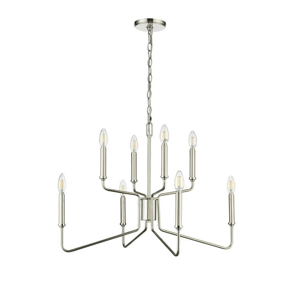 29008-PN Millennium Lighting Raven - 8 Light Chandelier-20 Inch Tall and 28 Inch Wide-Polished Nickel Finish