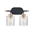 thumbnail image 1 of Millennium Lighting  Renitta Vanity Light Fixture with Clear Ribbed Glass Shades 2 Light, 1 of 5