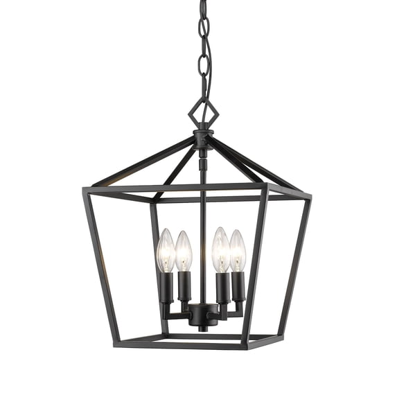 3234-MB Millennium Lighting 4 Light Pendant-18 Inch Tall and 12 Inch Wide-Matte Black Finish -Traditional Installation