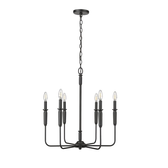 29306-MB Millennium Lighting Savanne - 6 Light Chandelier-26.2 Inch Tall and 24.1 Inch Wide-Matte Black Finish