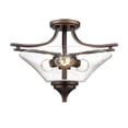 thumbnail image 1 of 1483-RBZ Millennium Lighting Natalie - 3 Light Semi-Flush Mount-13 Inch Tall and 19 Inch Wide-Rubbed Bronze Finish, 1 of 4