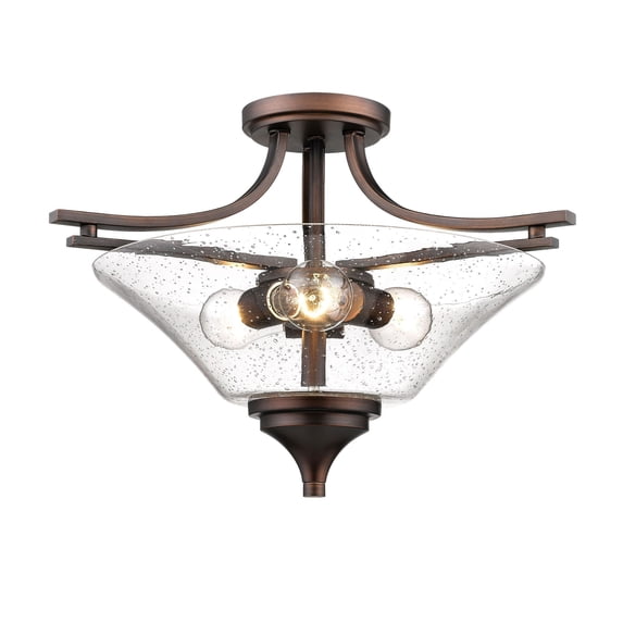 1483-RBZ Millennium Lighting Natalie - 3 Light Semi-Flush Mount-13 Inch Tall and 19 Inch Wide-Rubbed Bronze Finish