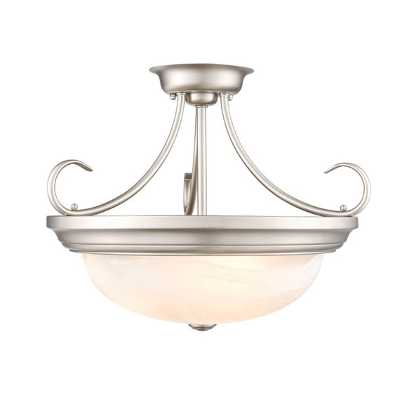 4775-SN-Millennium Lighting-3 Light Semi-Flush Mount-15 Inches Tall and 17 Inches Wide-Satin Nickel Finish