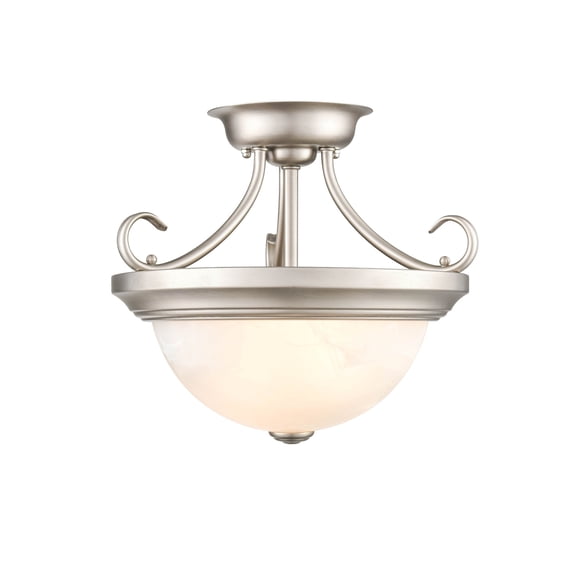 Millennium Lighting Metal Semi-Flush Ceiling Mount in Satin Nickel finish-Silver