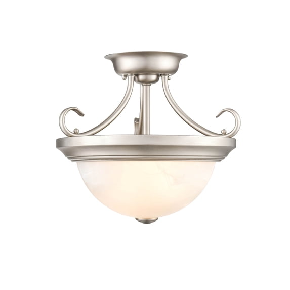 Millennium Lighting Metal Semi-Flush Ceiling Mount in Satin Nickel finish-Silver