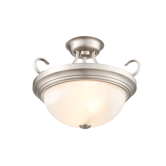 Millennium Lighting Metal 2 Light Semi-Flush Ceiling Mount in Multiple Finishes Satin Nickel Satin Nickel