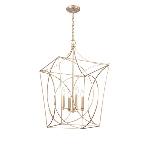 4000-PMG Millennium Lighting Tracy - 4 Light Pendant-30.5 Inch Tall and 18 Inch Wide-Painted Modern Gold Finish -Traditional Installation